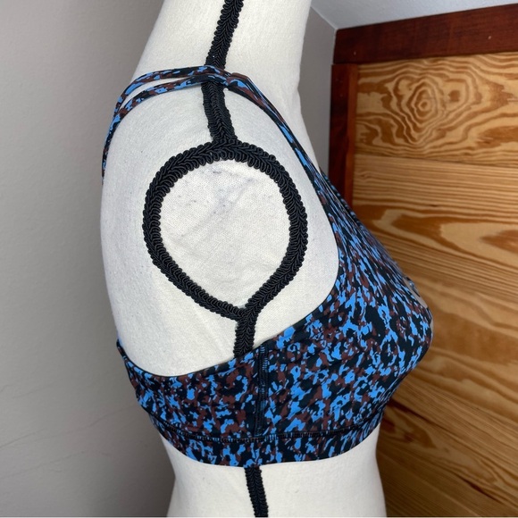 Lululemon Soul Cycle Energy Sports Bra Leopard Camo Blue Nile Multi 8 W2BKBS - Picture 3 of 11